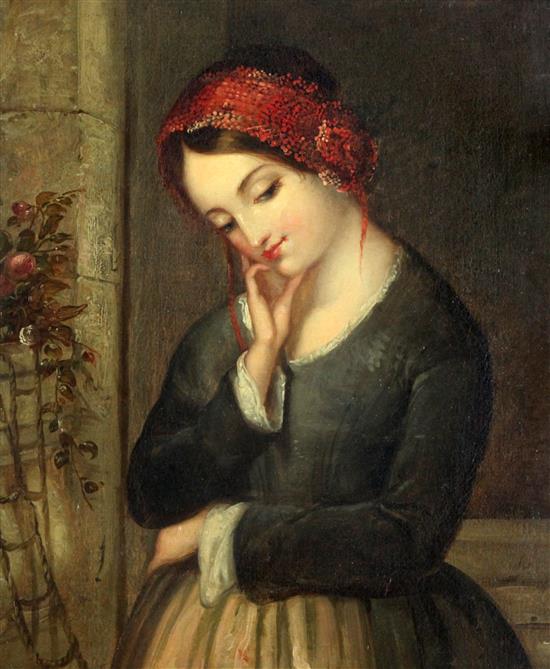 Frank Stone (1800-1859) Portrait of a young woman, 11.5 x 9.75in.